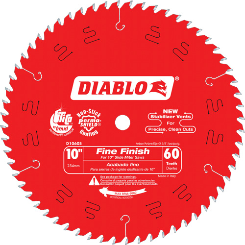 Lames de scie pour entrepreneur - Lames de scie finition fine, 10", 60 dents, Pour Bois Groupe Belzile Dickner