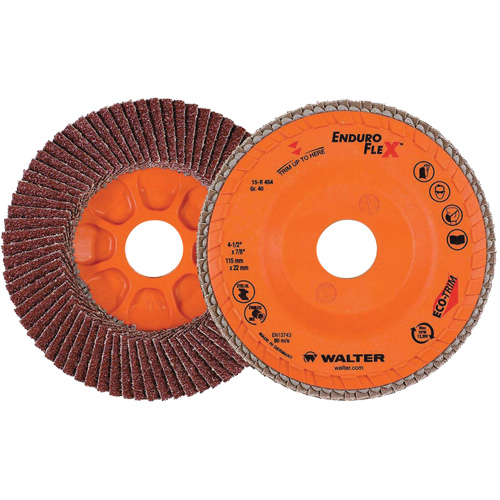 Enduro-Flex Flap Disc, 4-1/2" x 7/8", Type 27, 40 Grit, Zirconia Alumina Groupe Belzile Dickner