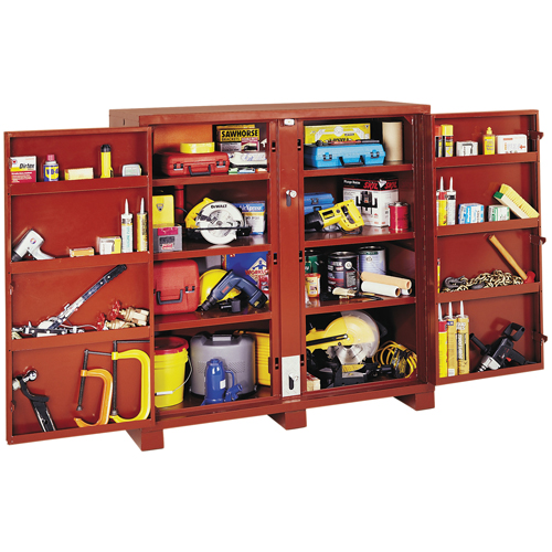 Jobsite Shelf Cabinet, Steel, 47.5 Cubic Feet, Red Groupe Belzile Dickner