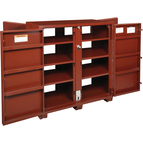 Jobsite Shelf Cabinet, Steel, 63.7 Cubic Feet, Red Groupe Belzile Dickner