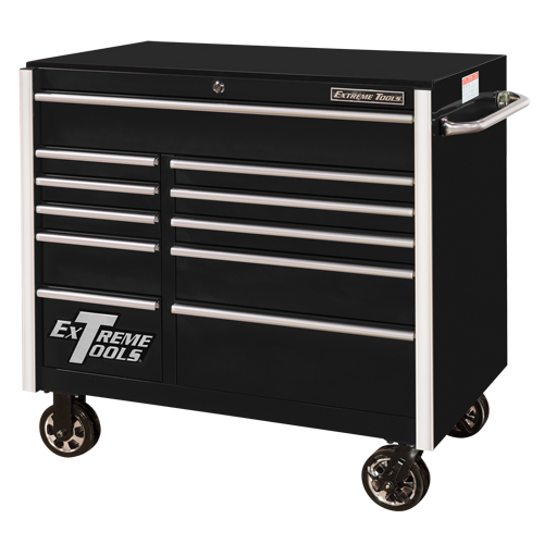 Armoire roulante pour outils s&eacute;rie RX, 11 tiroirs, 41-1/2" la x 25-1/2" p x 40-1/2" h, Noir Groupe Belzile Dickner