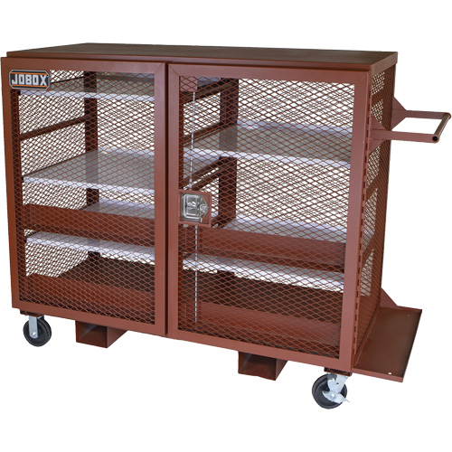 Mobile Mesh Cabinet, Steel, 49 Cubic Feet, Red Groupe Belzile Dickner