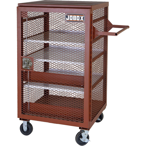 Mobile Mesh Cabinet, Steel, 22 Cubic Feet, Red Groupe Belzile Dickner