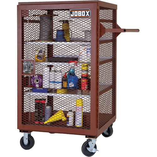 Mobile Mesh Cabinet, Steel, 22 Cubic Feet, Red Groupe Belzile Dickner