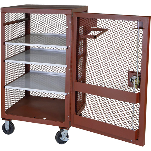 Mobile Mesh Cabinet, Steel, 22 Cubic Feet, Red Groupe Belzile Dickner