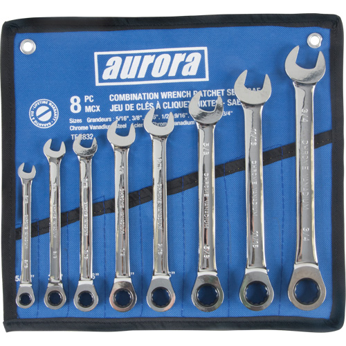 Fixed Head Wrench Set, Combination, 8 Pieces, Imperial Groupe Belzile Dickner