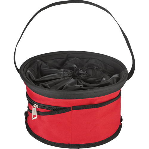 Sac range-tout style parachute, 11-4/5" lo x 11-4/5" la x 11" h, Nylon, Noir/Rouge Groupe Belzile Dickner