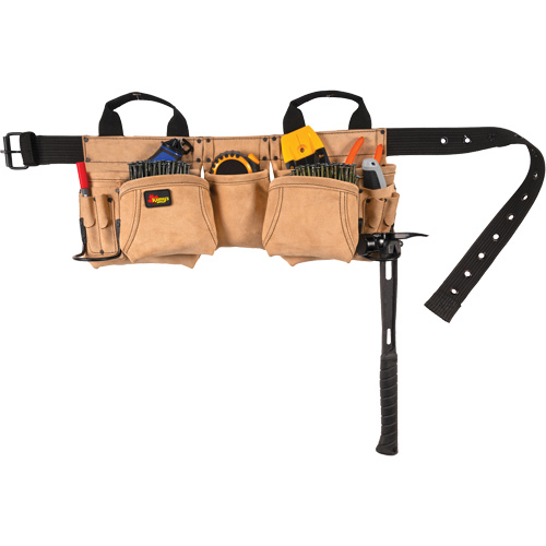 Carpenter's Tool Belt, Leather, Tan Groupe Belzile Dickner