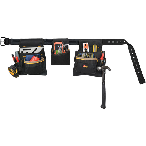 Deluxe Tool Belt Combo, Polyester, Black Groupe Belzile Dickner