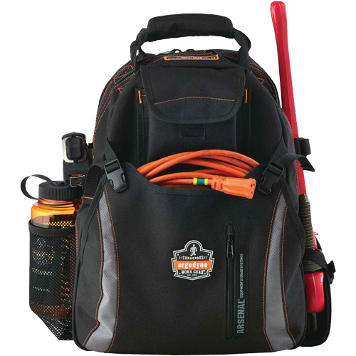 Arsenal&reg; 5843 Tool Backpack, 13-1/2" L x 8-1/2" W, Black, Polyester Groupe Belzile Dickner