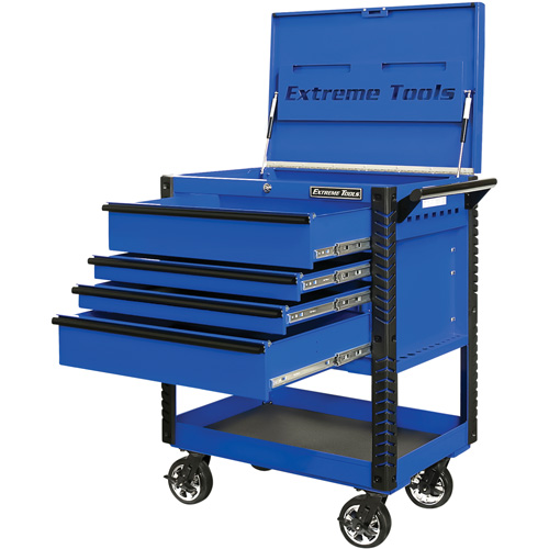 EX Deluxe Series Tool Cart, 4 Drawers, 22-7/8" L x 33" W x 44-1/4" H, Blue Groupe Belzile Dickner