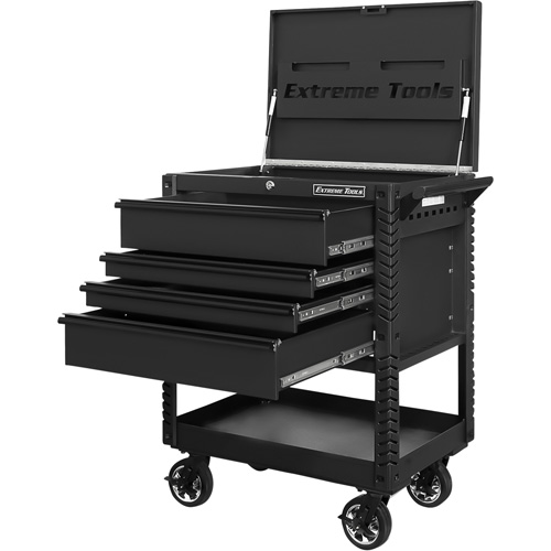 EX Deluxe Series Tool Cart, 4 Drawers, 22-7/8" L x 33" W x 44-1/4" H, Black Groupe Belzile Dickner