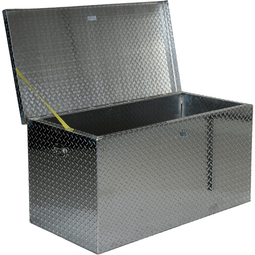 Aluminum Treadplate Portable Tool Box, 25-1/16" D x 49-1/4" W x 24" H, Silver Groupe Belzile Dickner