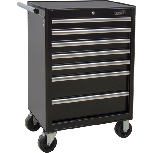 Industrial Tool Cart, 7 Drawers, 27" W x 18-3/4" D x 39" H, Black Groupe Belzile Dickner
