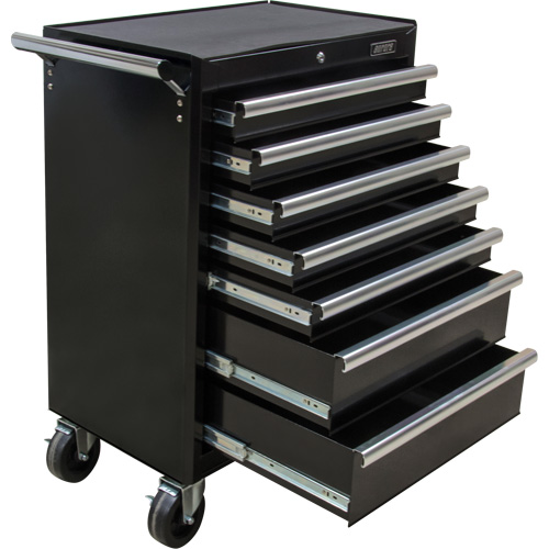 Industrial Tool Cart, 7 Drawers, 27" W x 18-3/4" D x 39" H, Black Groupe Belzile Dickner
