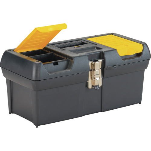 2000 Series Tool Box with Tray, 16" W x 7-1/10" D x 8-1/10" H, Black/Yellow Groupe Belzile Dickner