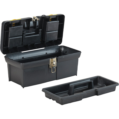 2000 Series Tool Box with Tray, 16" W x 7-1/10" D x 8-1/10" H, Black/Yellow Groupe Belzile Dickner
