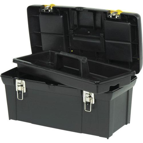 Coffre &agrave; outils avec plateau de s&eacute;rie 2000, 24" la x 11-1/4" p x 11" h, Noir/Jaune Groupe Belzile Dickner
