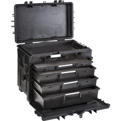 Mobile Tool Chest With Drawers, 4 Drawers, 22-4/5" W x 15" D x 18" H, Black Groupe Belzile Dickner