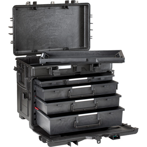 Military Mobile Tool Chest With Drawers, 4 Drawers, 22-4/5" W x 15" D x 18" H, Black Groupe Belzile Dickner