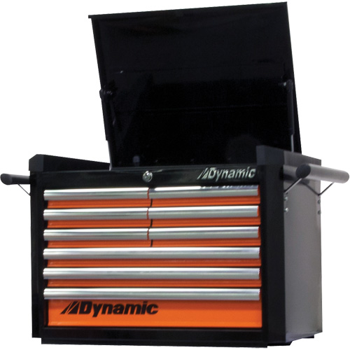 Coffre sup&eacute;rieur, 28" la, 9 tiroirs, Noir/Orange Groupe Belzile Dickner