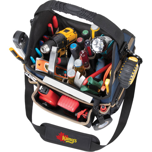 Porte-outils &eacute;lectrique/CHVAC &agrave; base moul&eacute;e, Polyester balistique, 20 pochettes, Noir/Bleu Groupe Belzile Dickner