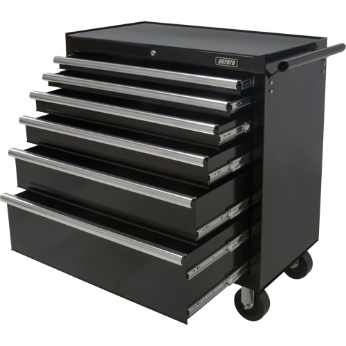 Industrial Tool Cart, 6 Drawers, 39" W x 20-4/5" D x 38-1/2" H, Black Groupe Belzile Dickner