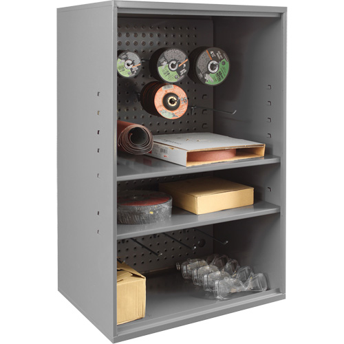 Abrasive Storage Cabinet with Pegboard, Steel, 19-7/8" x 14-1/4" x 32-3/4", Grey Groupe Belzile Dickner