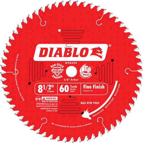 Contractor Saw Blades - Fine Finishing Saw Blades, 8-1/2", 60 Teeth, Wood Use Groupe Belzile Dickner