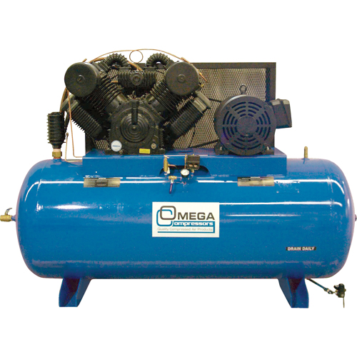 Industrial Series Air Compressors - Horizontal Compressor - Two Stages, 200 Gal. (240 US Gal) Groupe Belzile Dickner
