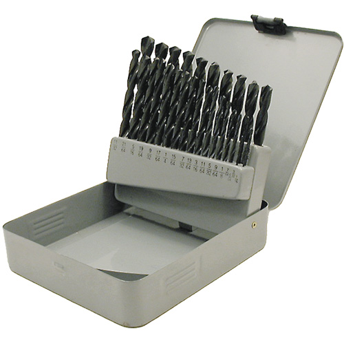 Coffret de forets en oxyde noir JET-KUT, 29 morceaux, Acier rapide Groupe Belzile Dickner