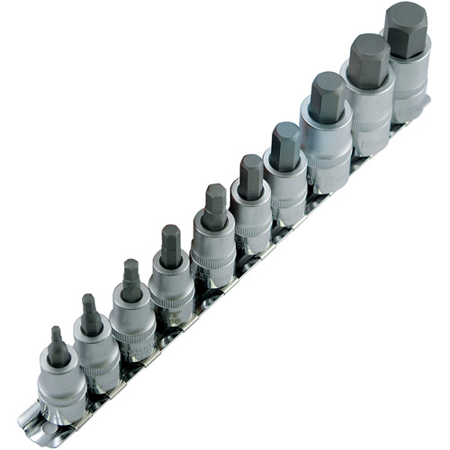 HSW3812-10M Metric Bit Socket Set, Hex, 1/2"/3/8" Drive, 10 Pcs Groupe Belzile Dickner