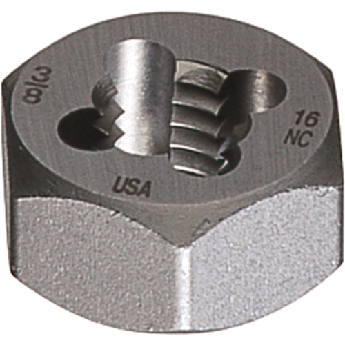Hexagon Rethreading Dies, Bright Finish, Filet de 1/4"-28, Acier rapide Groupe Belzile Dickner