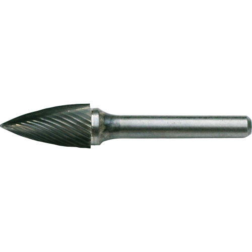 Solid Carbide Burrs - Tree Shape Pointed End, SG-41, 1/8" Dia., 1/8" Shank, 1/4" Depth of Cut Groupe Belzile Dickner