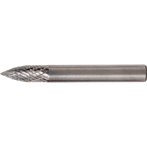 Solid Carbide Burrs - Tree Shape Pointed End, SG-6, 5/8" Dia., 1/4" Shank, 3/4" Depth of Cut Groupe Belzile Dickner