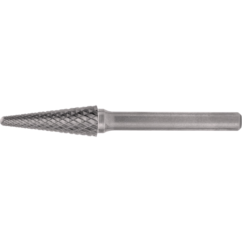 Solid Carbide Burrs - Taper Shape Radius End 14°, 1/4" Shank Groupe Belzile Dickner