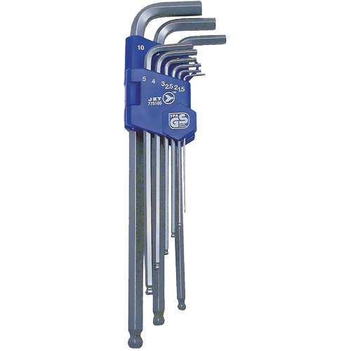 JBHK-9XLM Extra Long Ball Nose Hex Key Set, 9 Pcs., Metric Groupe Belzile Dickner