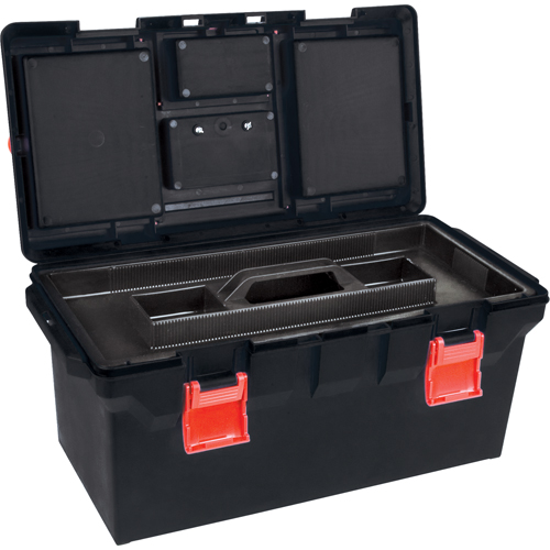 Coffres &agrave; outils en plastique, 22" la x 11" p x 10-1/2" h, Noir Groupe Belzile Dickner