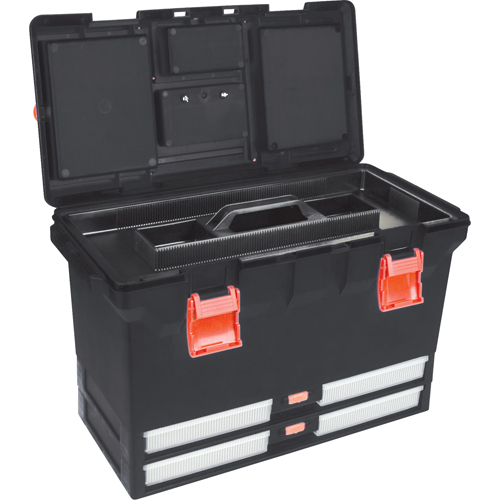 Plastic Tool Box, 22" W x 11" D x 14-1/2" H, Black Groupe Belzile Dickner