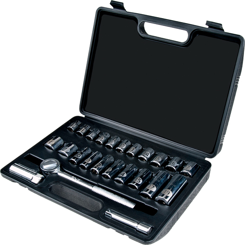 Metric Socket Set, 24 Pcs, 3/8" Drive Size, Deep Groupe Belzile Dickner
