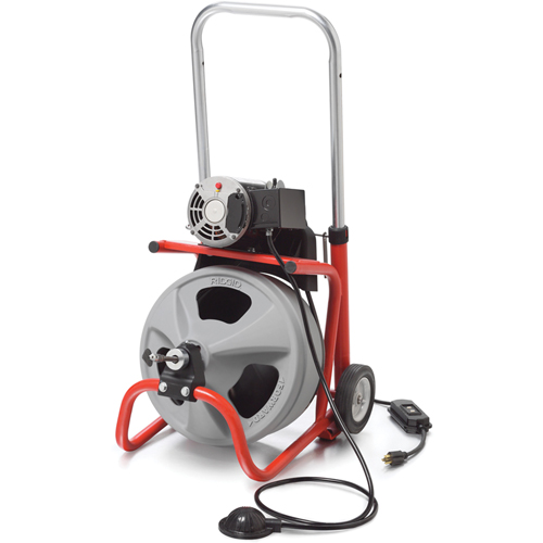 K-400 Autofeed Drum Machine with C-32 IW Cable, Electric, 1/2" x 75' and 3/8" x 100' Groupe Belzile Dickner