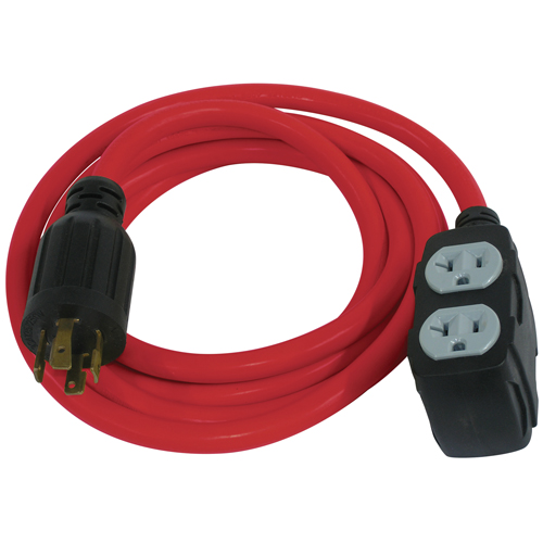 Rallonge pour g&eacute;n&eacute;ratrice, SJTW, AWG 12/3, 30 A, 4 prise(s), 10' Groupe Belzile Dickner