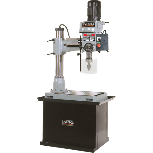 Radial Drilling Machine with Stand, 1/2" Chuck, 5 Speed(s), 19-5/8" W x 21-5/8" L, #3 Morse Groupe Belzile Dickner