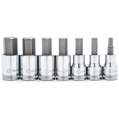 Jeu de douilles &agrave; embout m&eacute;triques, Hexagonale, Prise 1/2", 7 mr Groupe Belzile Dickner