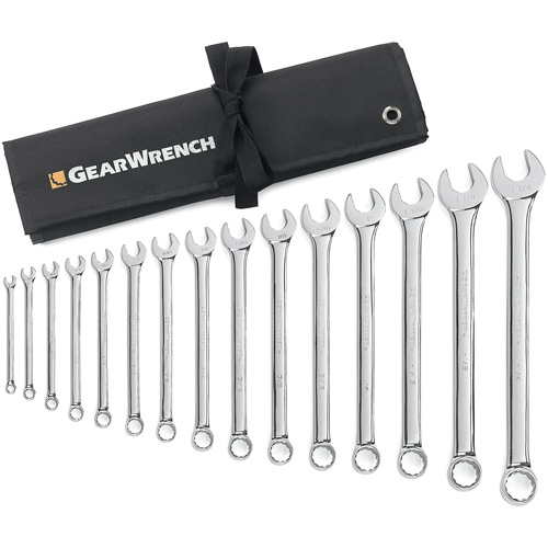 Jeu de cl&eacute;s longues &agrave; coupe &agrave; 12 pans avec pochette &agrave; outils roulable, Combinaison, 15 morceaux, Imp&eacute;rial Groupe Belzile Dickner