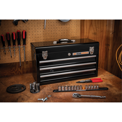 Boîte &agrave; outils portative, 20" la, 3 tiroirs, Noir Groupe Belzile Dickner