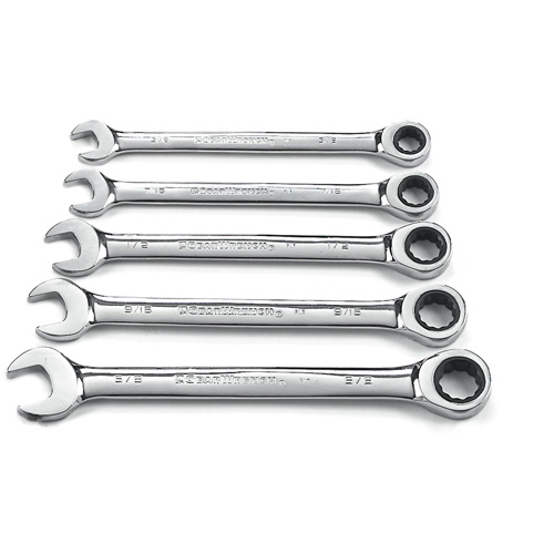 72-Tooth 12 Point Ratcheting SAE Wrench Set, Combination, 5 Pieces, Imperial Groupe Belzile Dickner