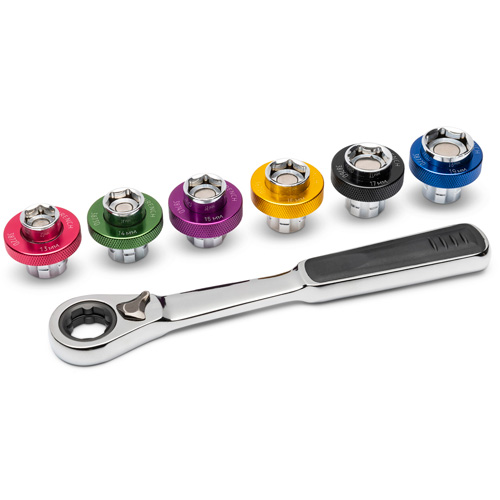 6 Point Magnetic Oil Drain Plug Metric Socket Set, 7 Pieces, 3/8" Drive Size Groupe Belzile Dickner