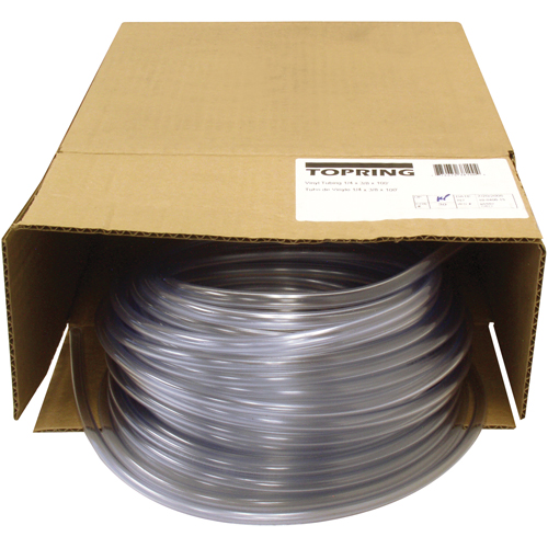 Tubing, Air/Water, 0.375" OD x 100' L, PVC, Clear, 55 PSI @ 20°C Groupe Belzile Dickner