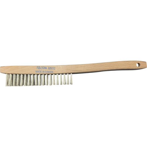 Brosses de nettoyage &agrave; manche recourb&eacute;, Acier inoxydable, 4 x 19 rangs de fils, Longueur 14" Groupe Belzile Dickner